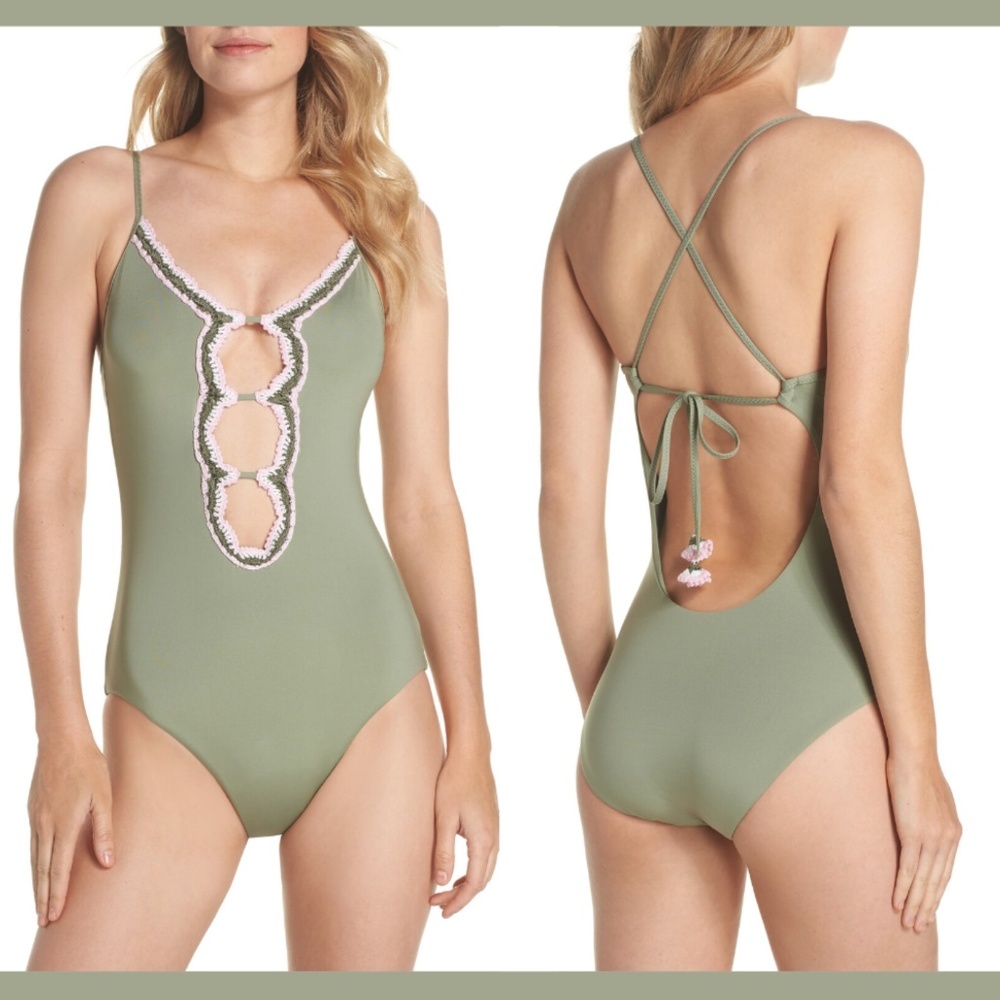 NEW $144‎ Becca Medina One-Piece Swimsuit in Mojito Green [SZ Medium ]